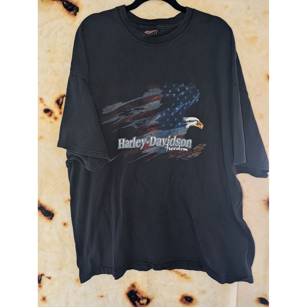 Harley-Davidson T-Shirt Mens XL Black 2002 Freedom Eagle Florida Graphic Biker